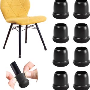 Small Rubber Furniture Leg Covers with Felt, 20 Pack