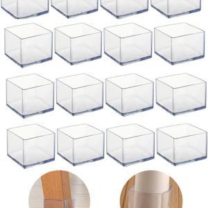 Square Silicone Floor Protectors for Furniture Legs, 16 Pack