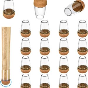 Clear Silicone Furniture Leg Covers with Felt Pads, 16 Pack