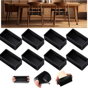 Rectangular Furniture Leg End Caps, 8 Pack
