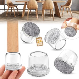 Round Silicone Chair Leg Protectors, 24 Pack